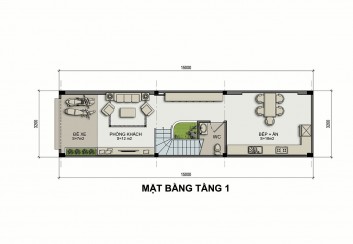 Thiết kế nhà phố 3 tầng 48m2