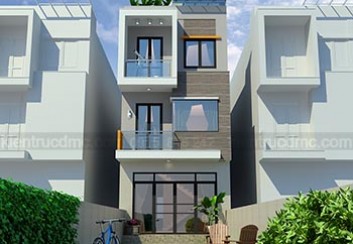 Thiết kế nhà lô phố mặt tiền 5m trên đất 137m2