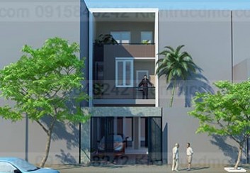 Thiết kế nhà phố trên đất 96m2 phong cách hiện đại