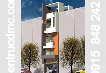 Thiết kế nhà phố 4 tầng đẹp mặt tiền 4,5m