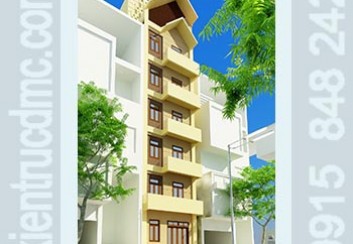 Thiết kế nhà phố 7 tầng phong cách làm nhà nghỉ
