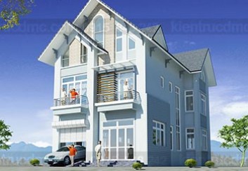 Thiết kế biệt thự 3 tầng trên đất 233m2
