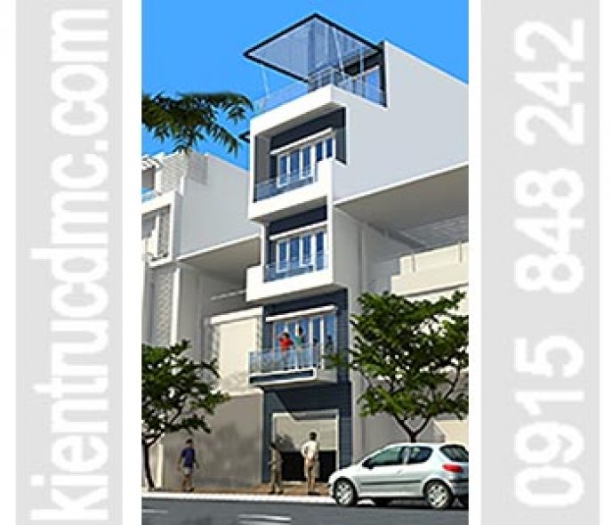 Thiết kế nhà phố 5 tầng mặt tiền hẹp 3,62m