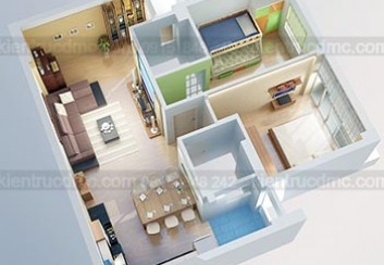 Thiết kế nội thất căn hộ chung cư 80m2