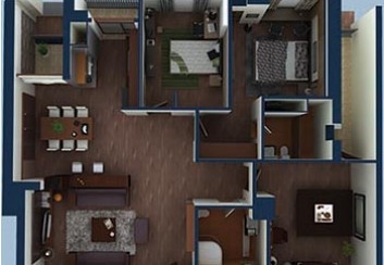 Thiết kế nội thất căn hộ chung cư cao cấp 151m2