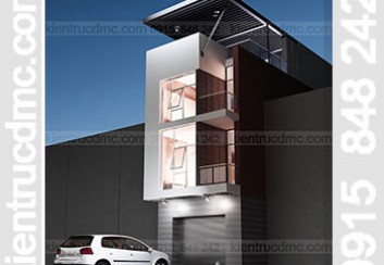 Thiết kế nhà phố lệch tầng 2 mặt tiền 90m2