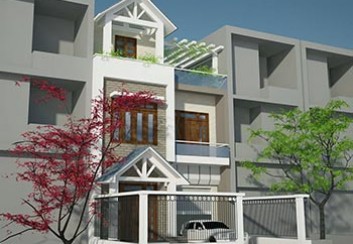 Thiết kế nhà lô phố 3 tầng mặt tiền 7,5m