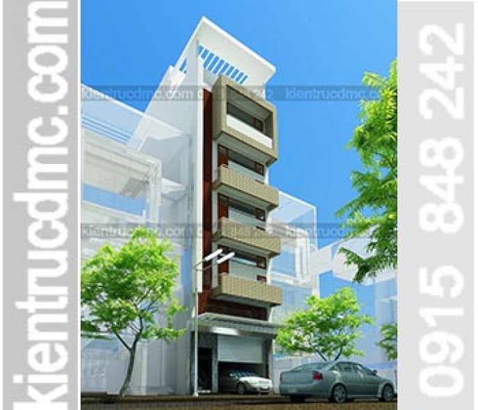 Thiết kế nhà phố đẹp 7 tầng kinh doanh nhà nghỉ
