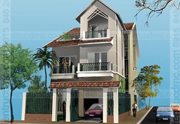 Thiết kế biệt thự phố 3 tầng phong cách