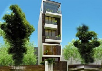 Thiết kế nhà phố 4,5 tầng 32m2