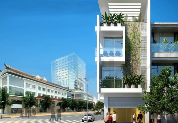 Thiết kế nhà phố hai mặt tiền 4,85m x 15m