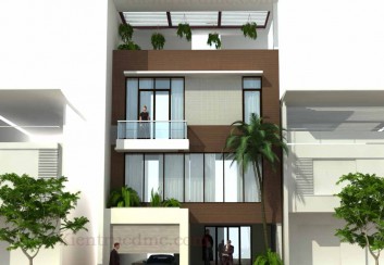 Thiết kế nhà phố 3,5 tầng mặt tiền 8m – Bắc Ninh