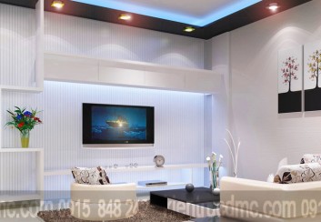 Thiết kế nội thất phòng khách – ti vi điểm nhấn không gian