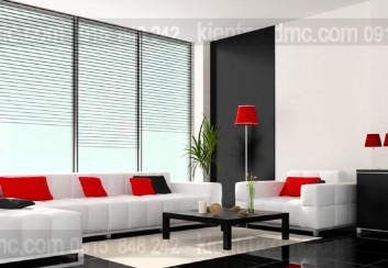 Tư vấn thiết kế nội thất phòng khách với điểm nhấn trên tường
