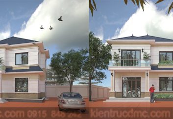Thiết kế biệt thự 2 tầng diện tích 220m2 phong cách hiên đại
