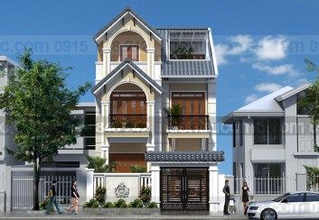 Thiết kế biệt thự phố 3 tầng mặt tiền 7.5m