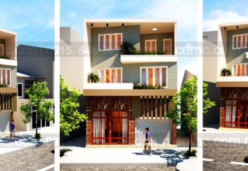 Thiết kế biệt thự phố 3 tầng mặt tiền 8,5m