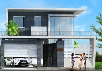 Thiết kế biệt thự phố phong cách hiện đại 2 tầng