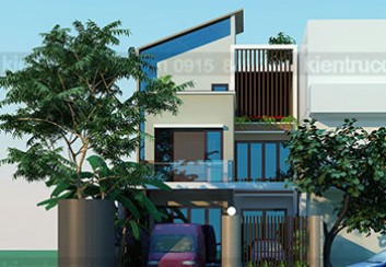 Thiết kế biệt thự phố 2 mặt tiền 3 tầng