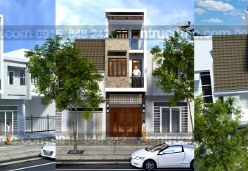 Thiết kế nhà lô lệch tầng mặt tiền hẹp