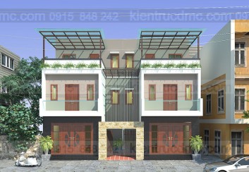 Thiết kế nhà phố 3 tầng ghép đôi