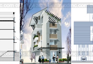 Thiết kế nhà phố 2 mặt tiền kết hợp kinh doanh