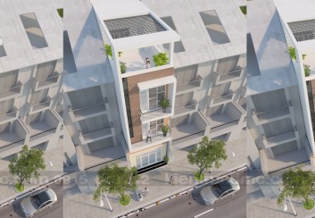 Thiết kế nhà ống 4 tầng hai mặt tiền diện tích 57m2