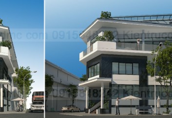 Thiết kế nhà phố căn góc ở kết hợp kinh doanh