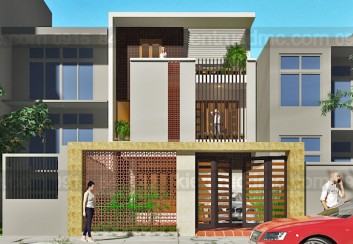 Thiết kế nhà phố mặt tiền 7.5m hướng Tây