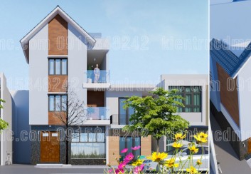 Thiết kế nhà phố 2 mặt tiền 3 tầng