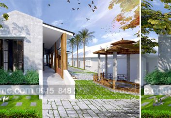 Thiết kế nhà vườn 1 tầng mái thái trên đất 344m2