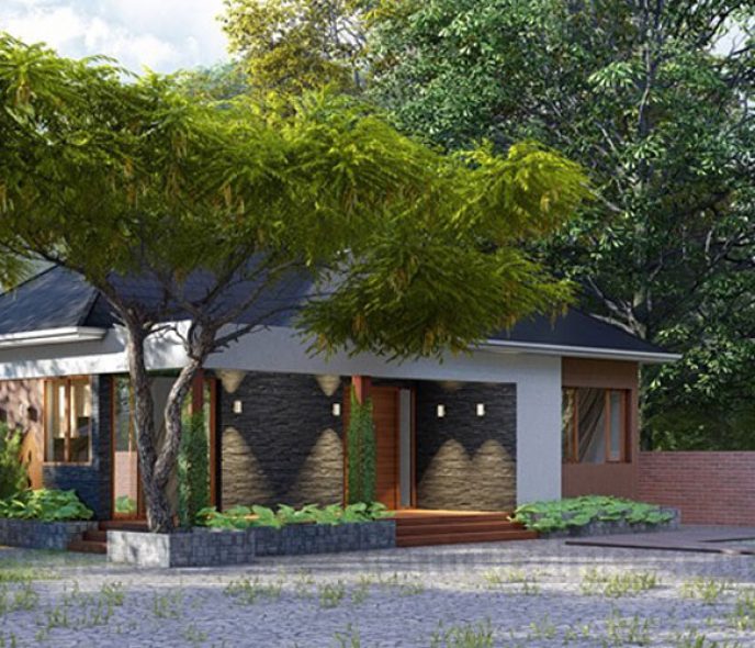Thiết kế nhà vườn 1 tầng mái thái trên diện tích 220m2
