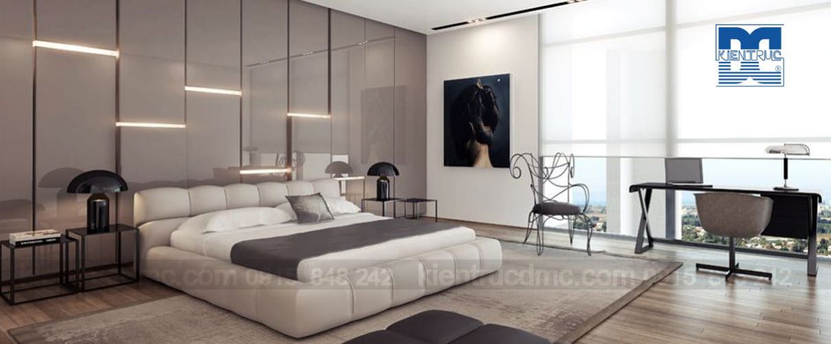 Thiết kế nội thất phòng ngủ cho vợ chồng trẻ phong cách hiện đại